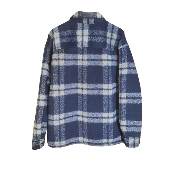 American Eagle Mens Blue Plaid Patch Pocket Shirt Jacket Size XL - Picture 2 of 7